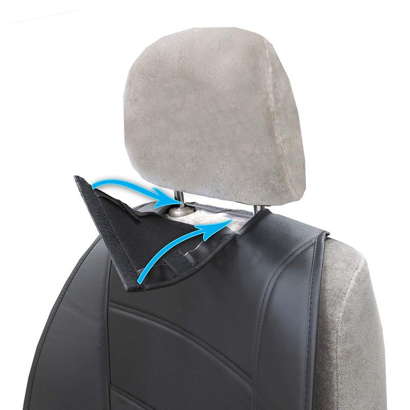 Plasticolor 008597R01 Jeep Logo Universal Fit Car Truck or SUV Sideless 3-Piece Seat Cover w/Head Rest , Black - Image 3